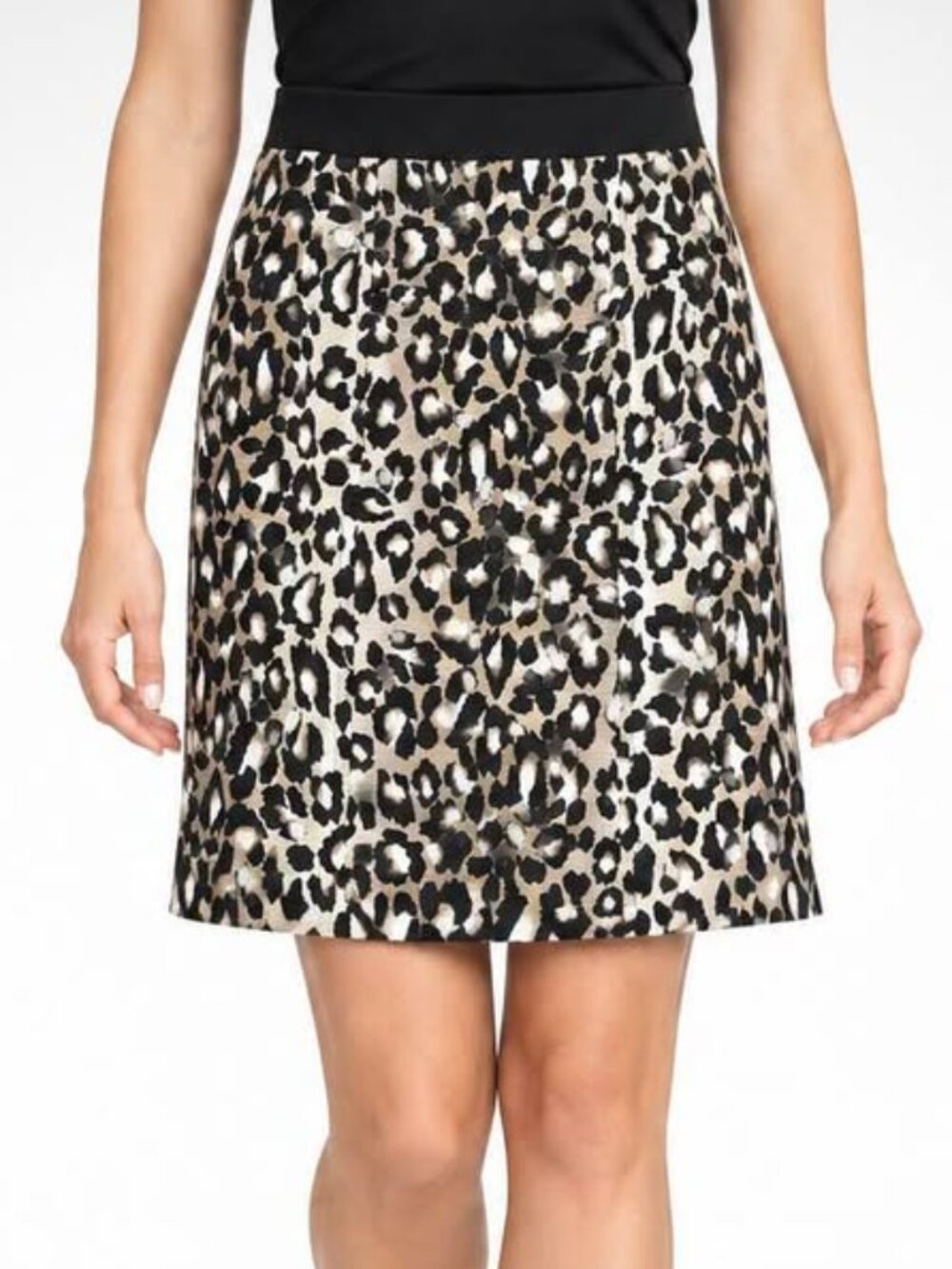 White House Black Market Size 2 Leopard Knee Length Pencil Skirt Mob Wife Office